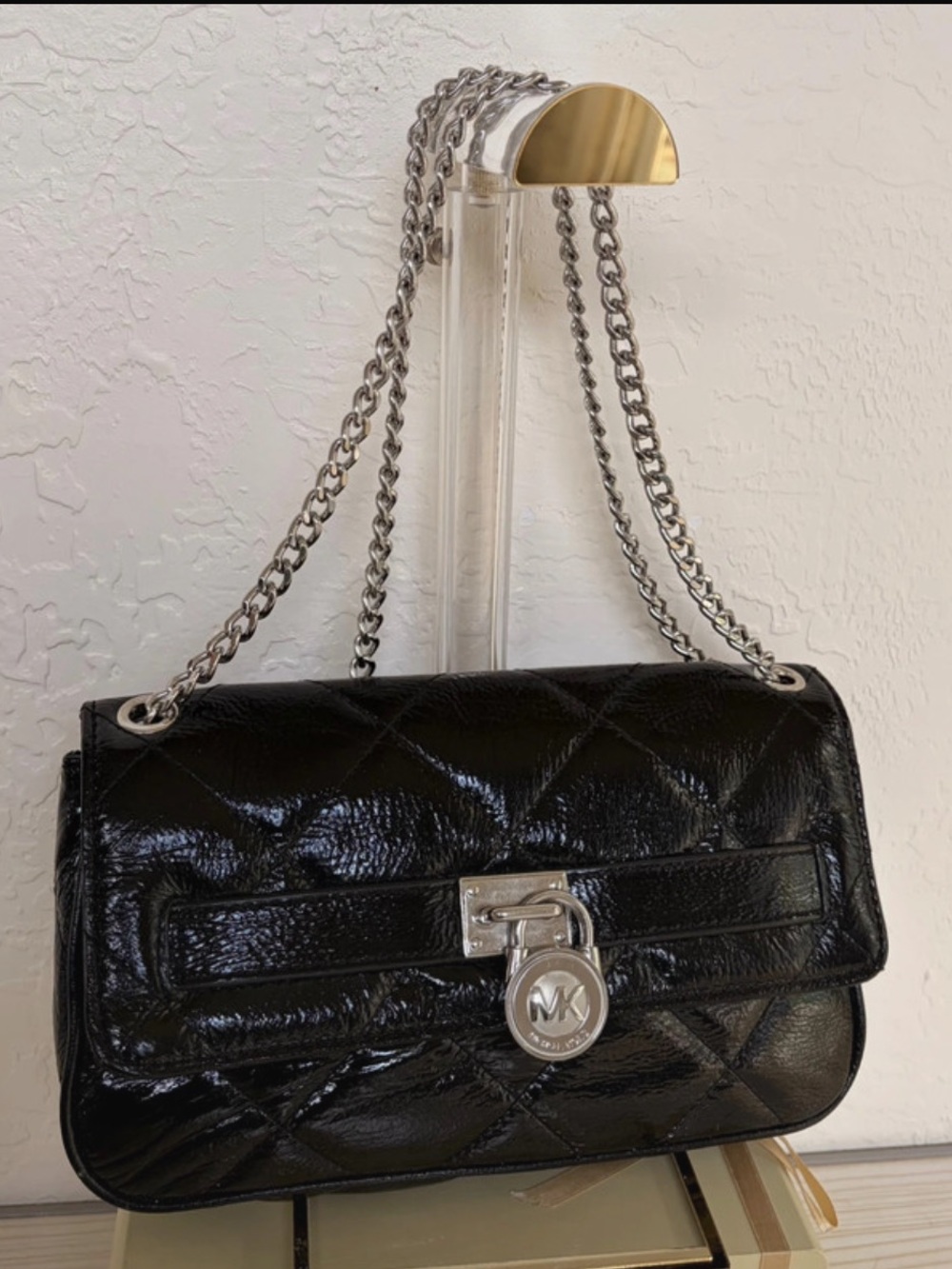 Michael Kors Hamilton Quilted Patent Leather Shoulder Bag